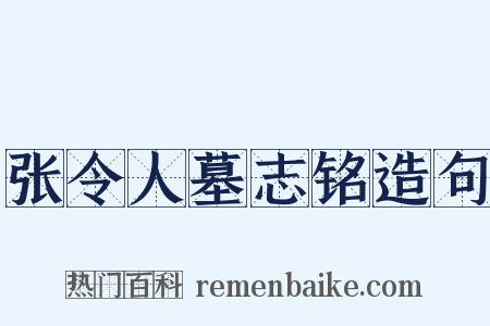 张令人墓志铭造句是什么意思的图片